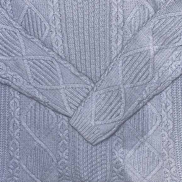 Topshop Light Blue Chunky Cable Knot Sweater (US 6) - Picture 5 of 8